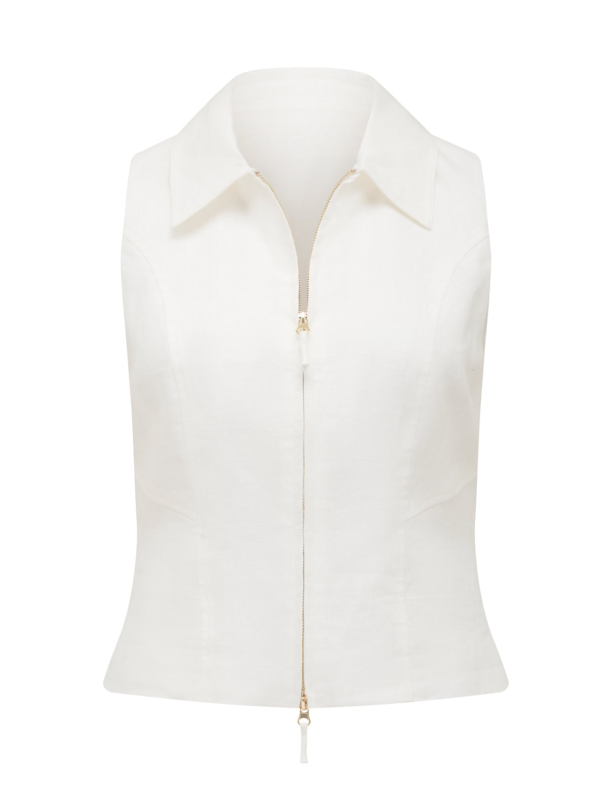Felicity Zip Front Halter Top Porcelain_mannequin