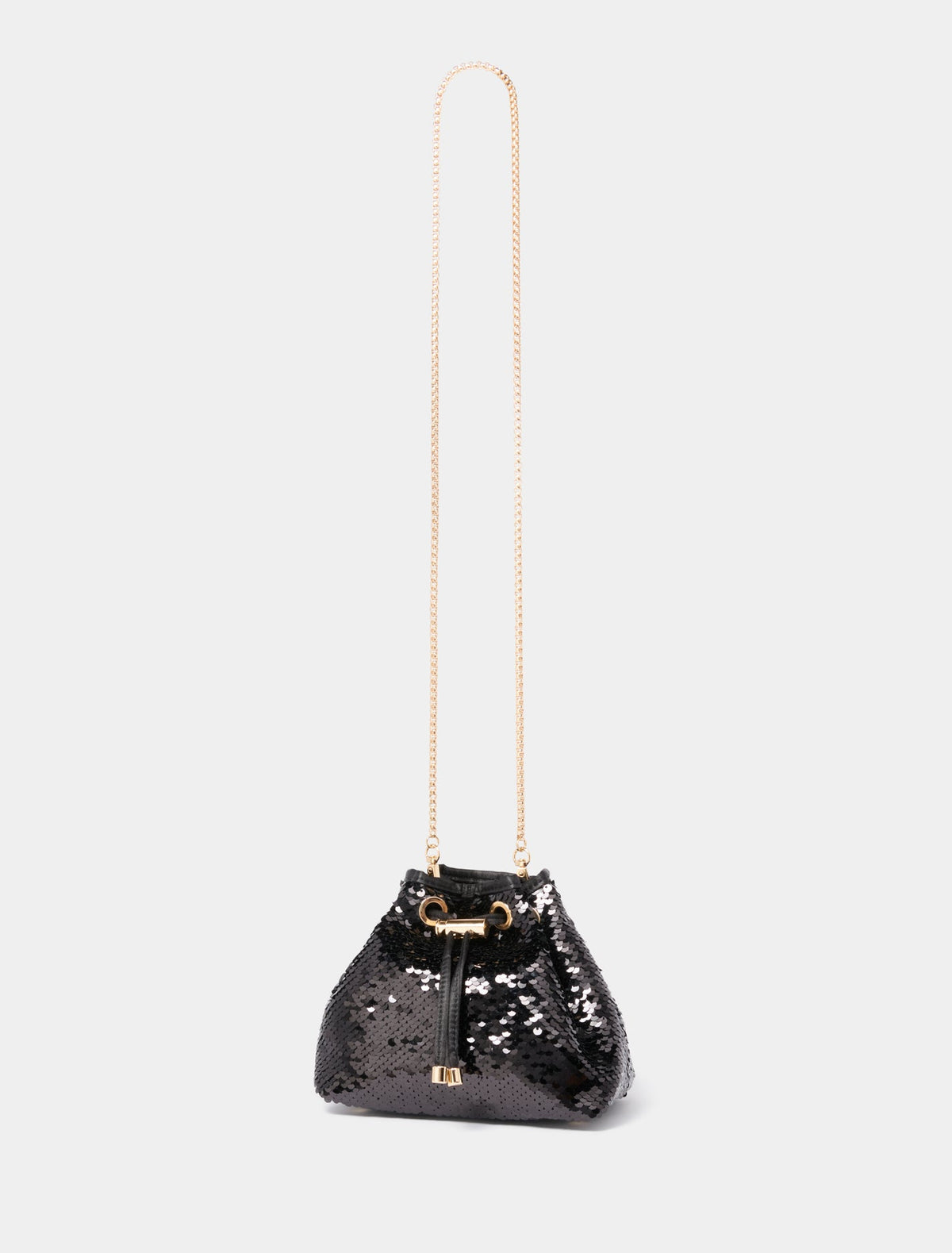 Stella Sequin Ring Handle Bag Black_mannequin