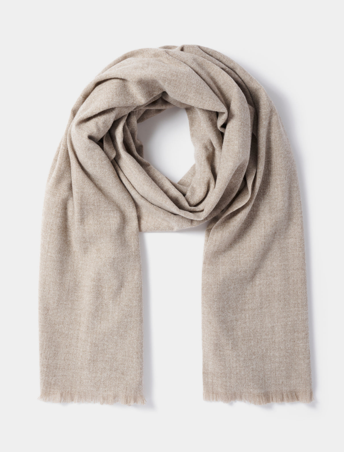 Sasha Solid Scarf Beige Marle_mannequin