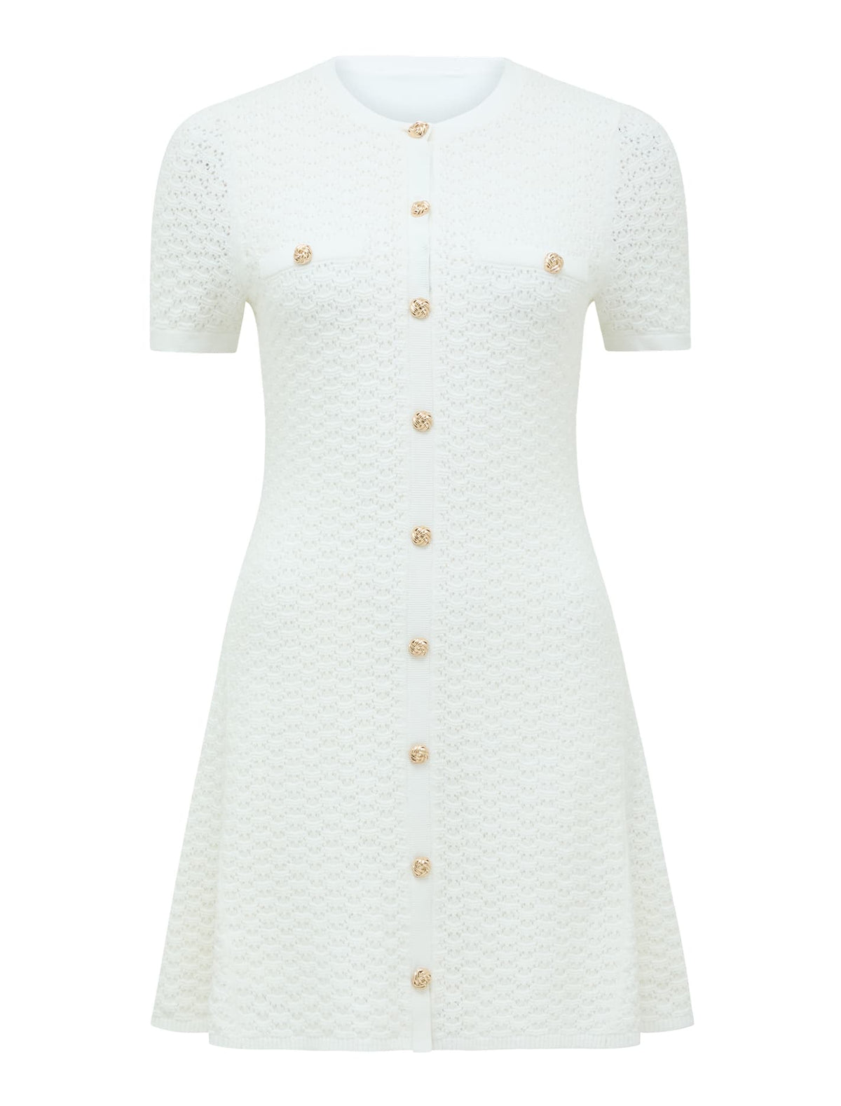 Rosa Stitch Interest Knit Mini Dress Porcelain_mannequin