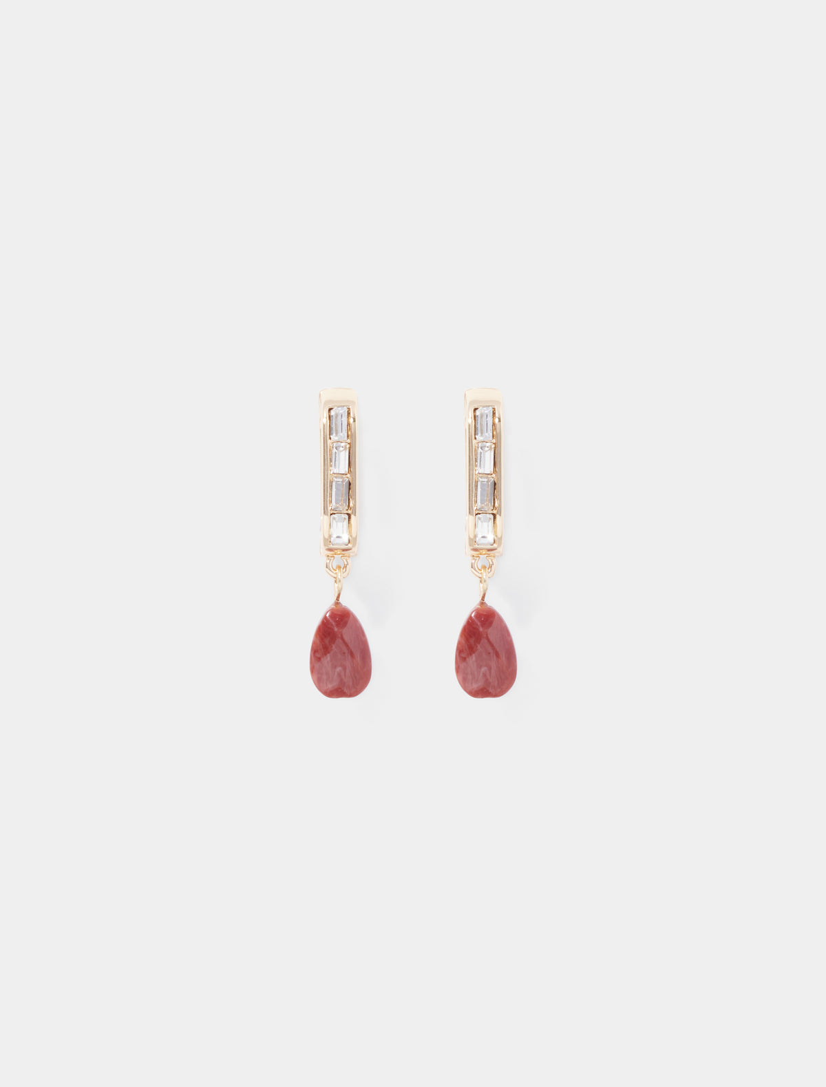 Signature Toni Teardrop Earrings Gold/Wine_mannequin