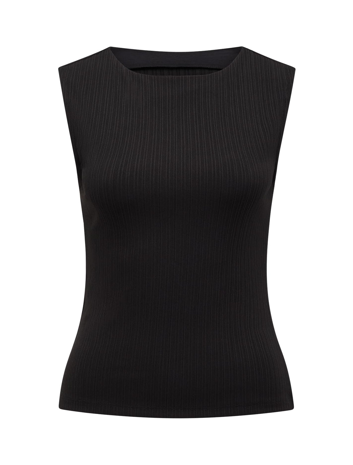 Frankie Boat Neck Tank Black_mannequin