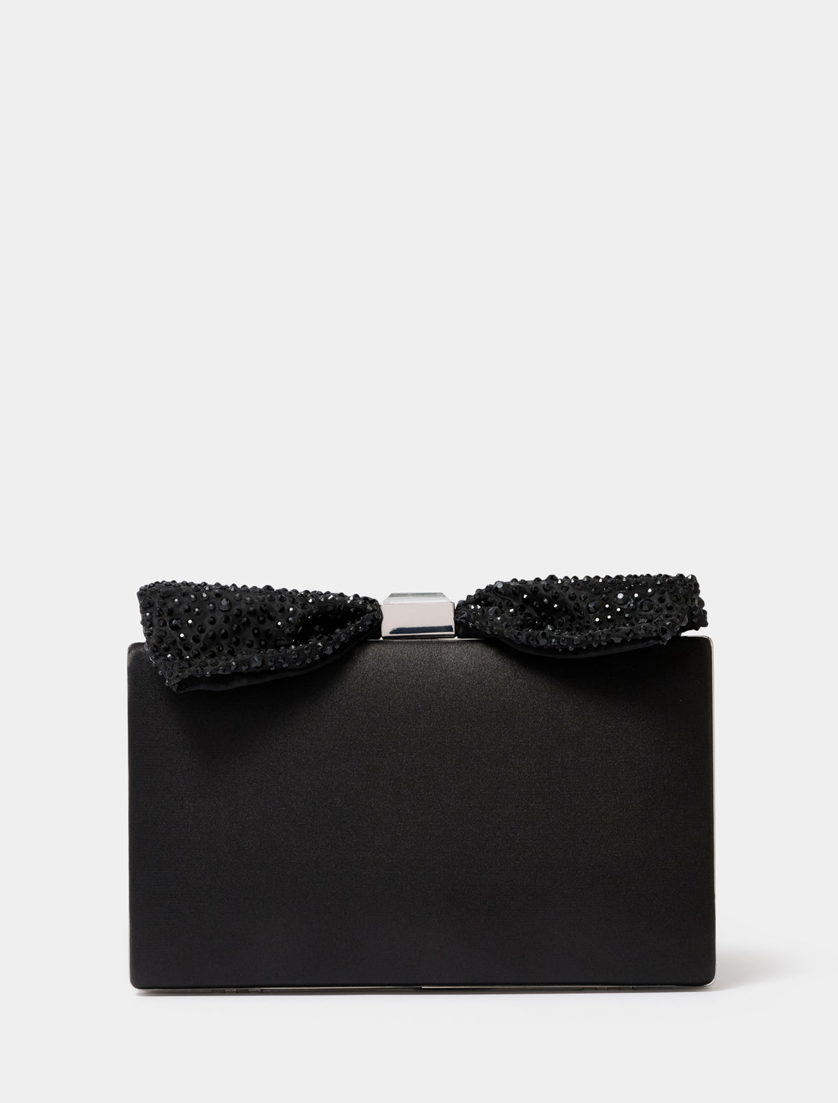 Heidi Bow Clasp Hardcase Clutch Black_mannequin