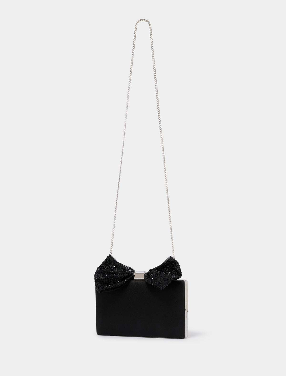 Heidi Bow Clasp Hardcase Clutch Black_mannequin
