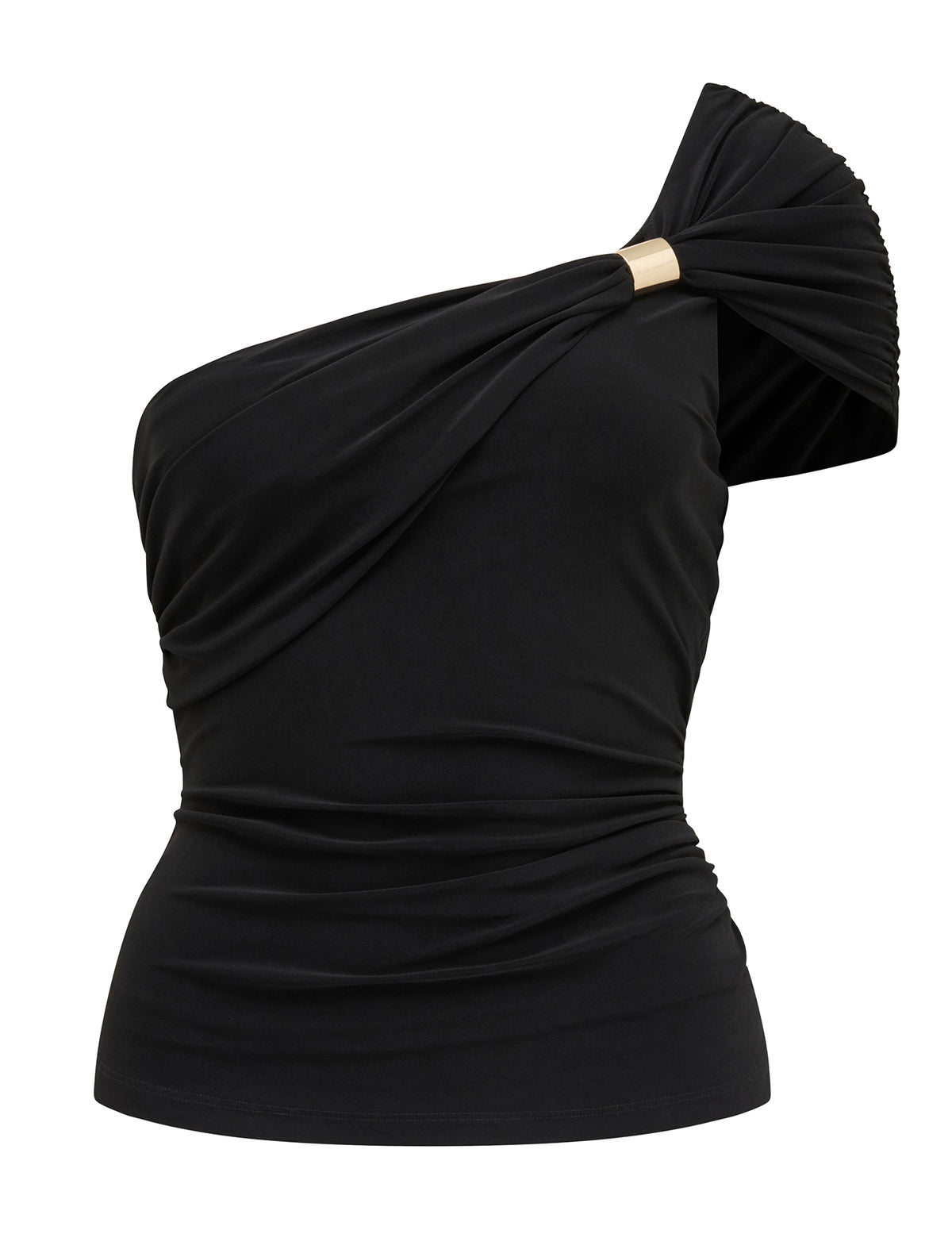Robyn Hardwear One Shoulder Top Black_mannequin