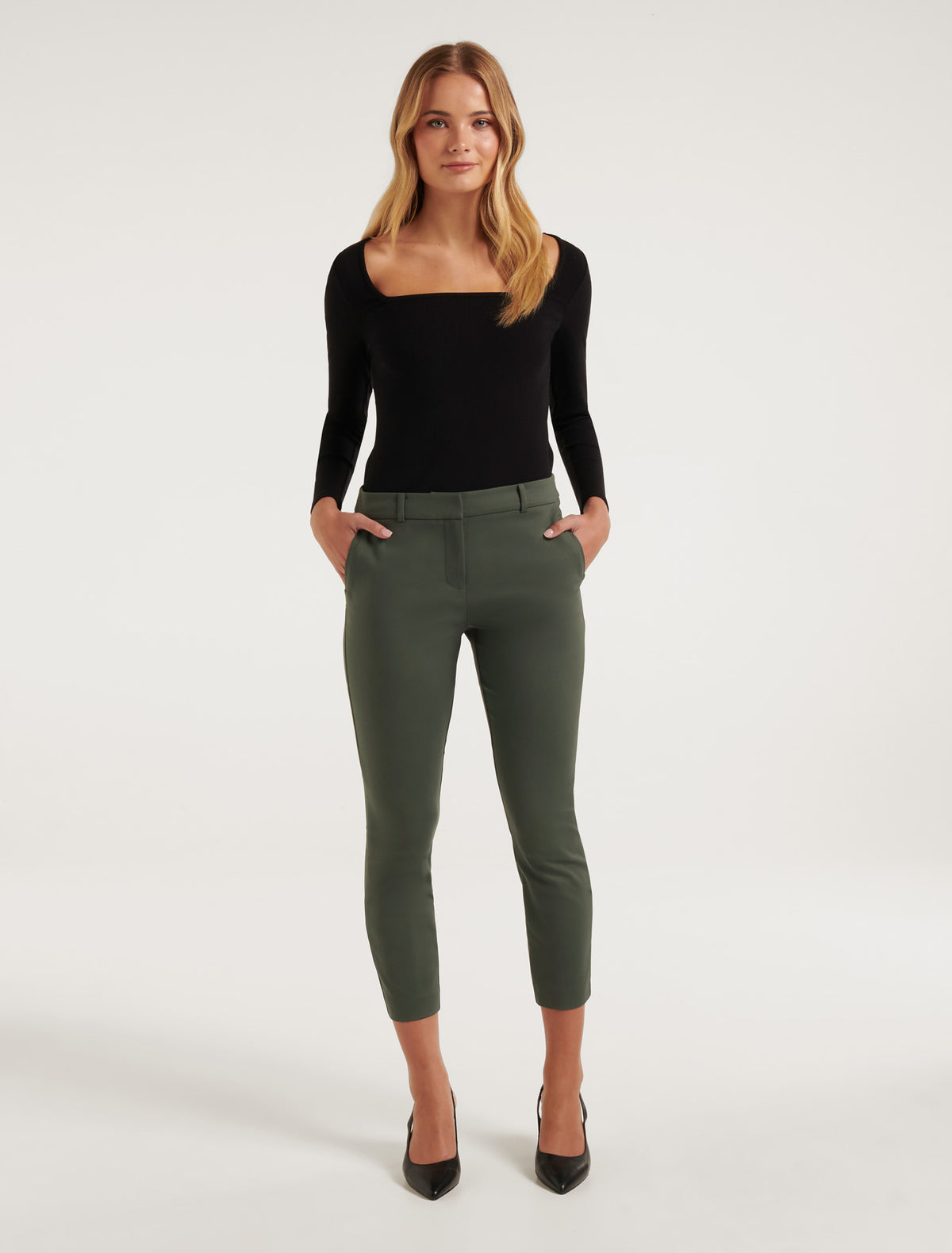 Grace 7/8th Slim Pants Poison Ivy