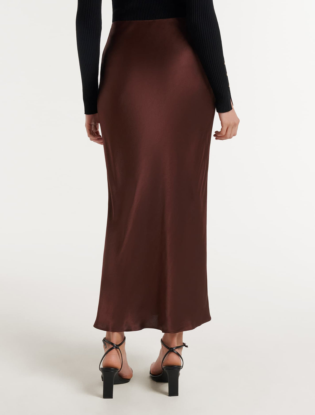 Portia Bias Midi Skirt Chocolate