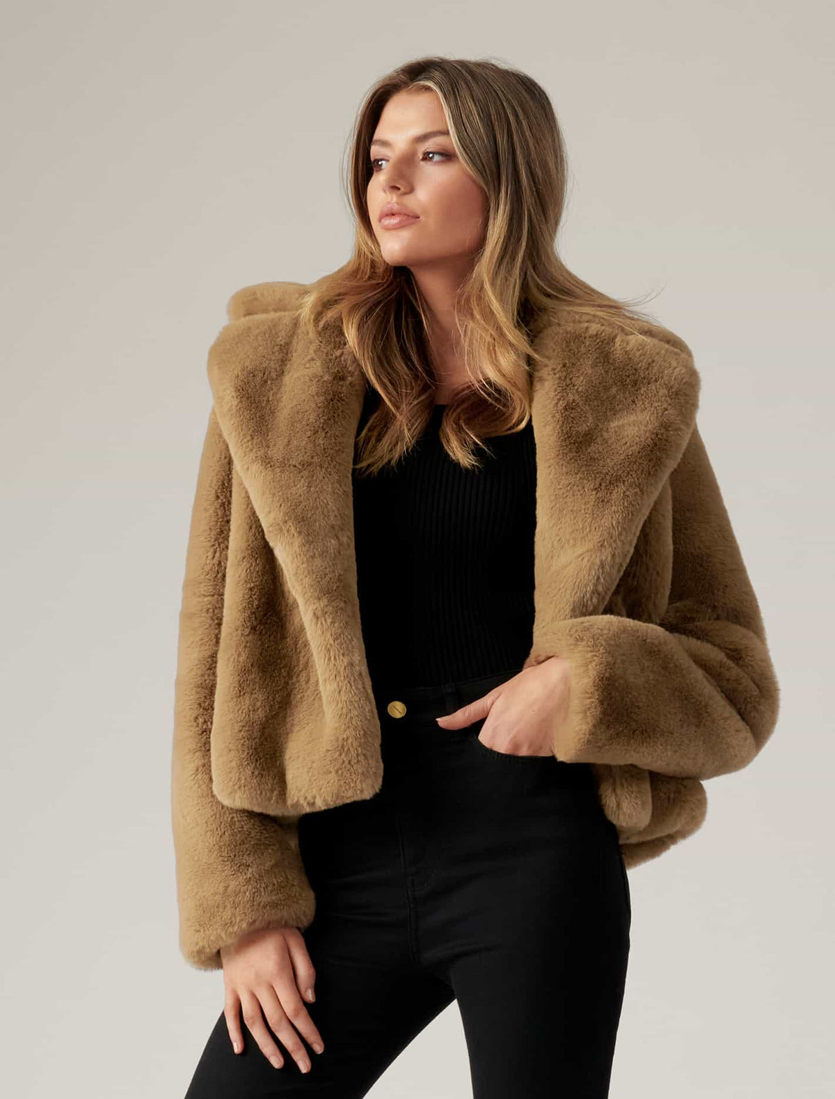 Alicia Fur Coat Chocolate