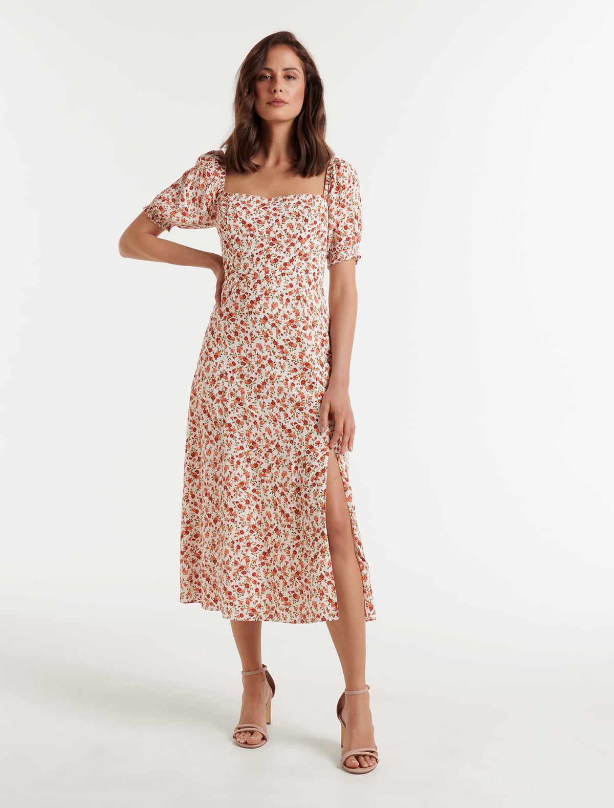 Brianna Printed Midi Dress Ashburn Ditsy