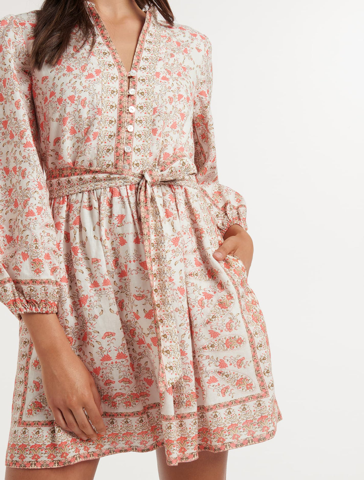 Dolly Button-Through Mini Dress KAVALA SCARF