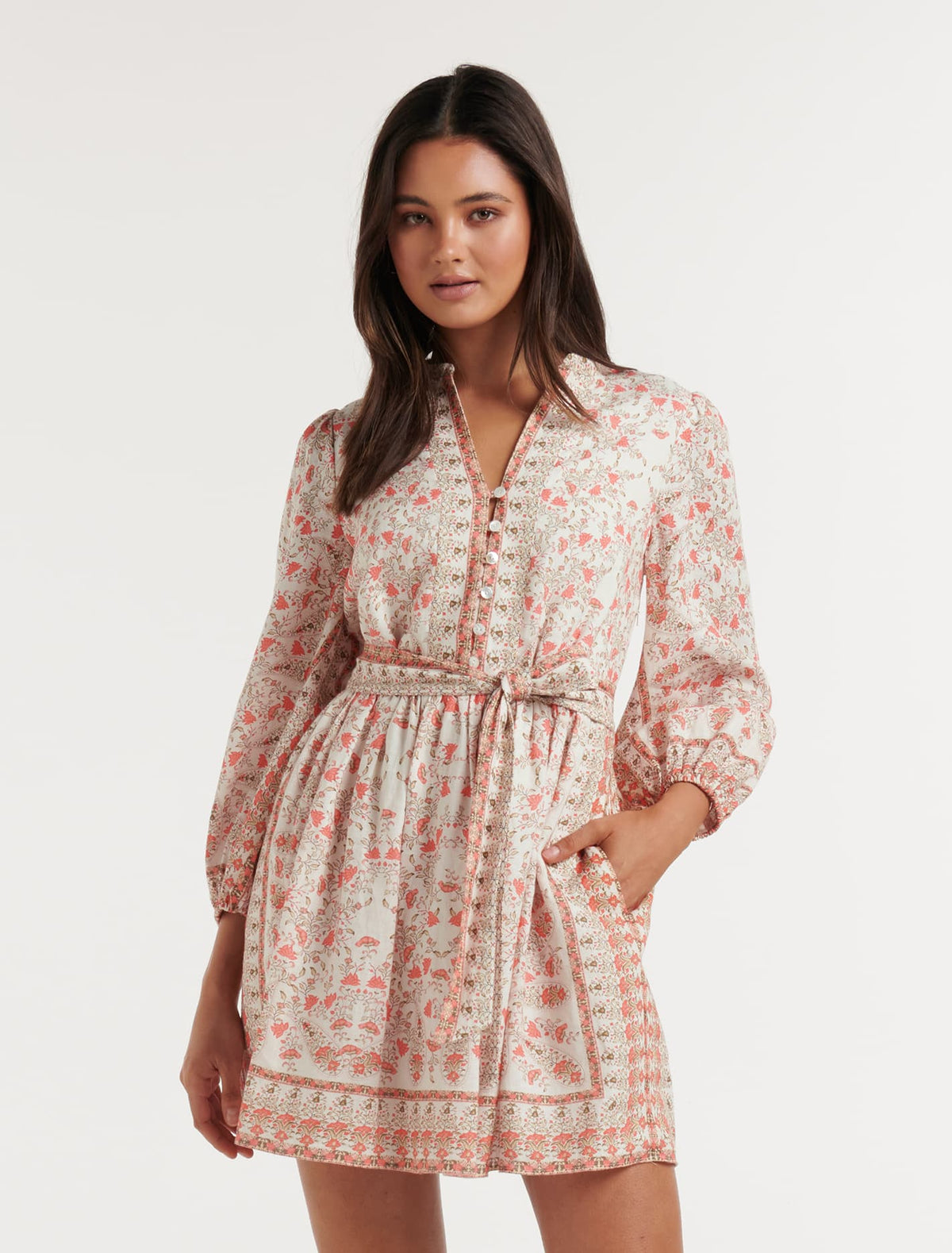 Dolly Button-Through Mini Dress KAVALA SCARF