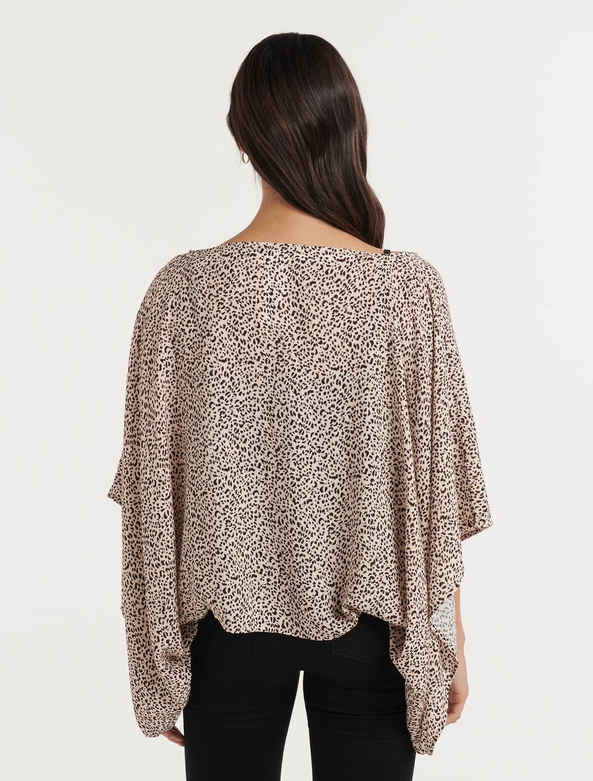 Dani Short Print Kimono Leopard Print