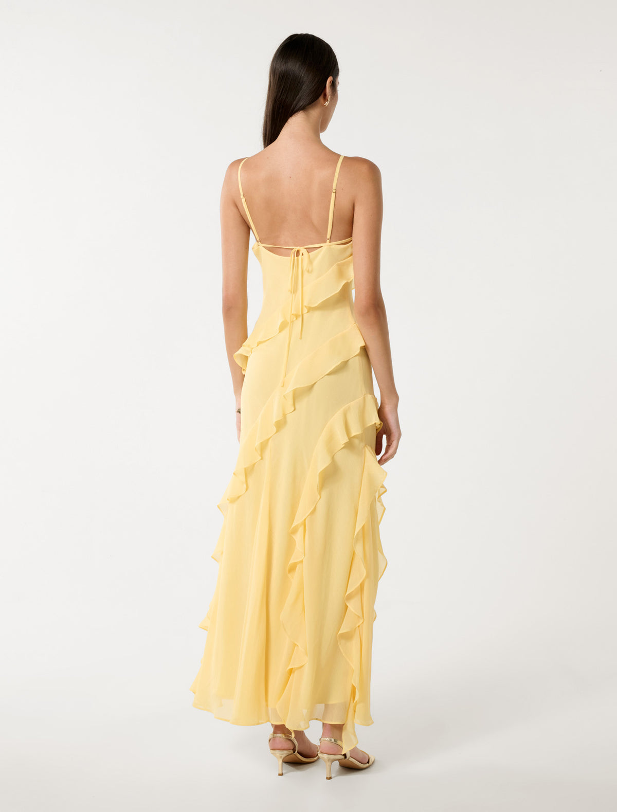 Poppy Ruffle Gown Pale Banana