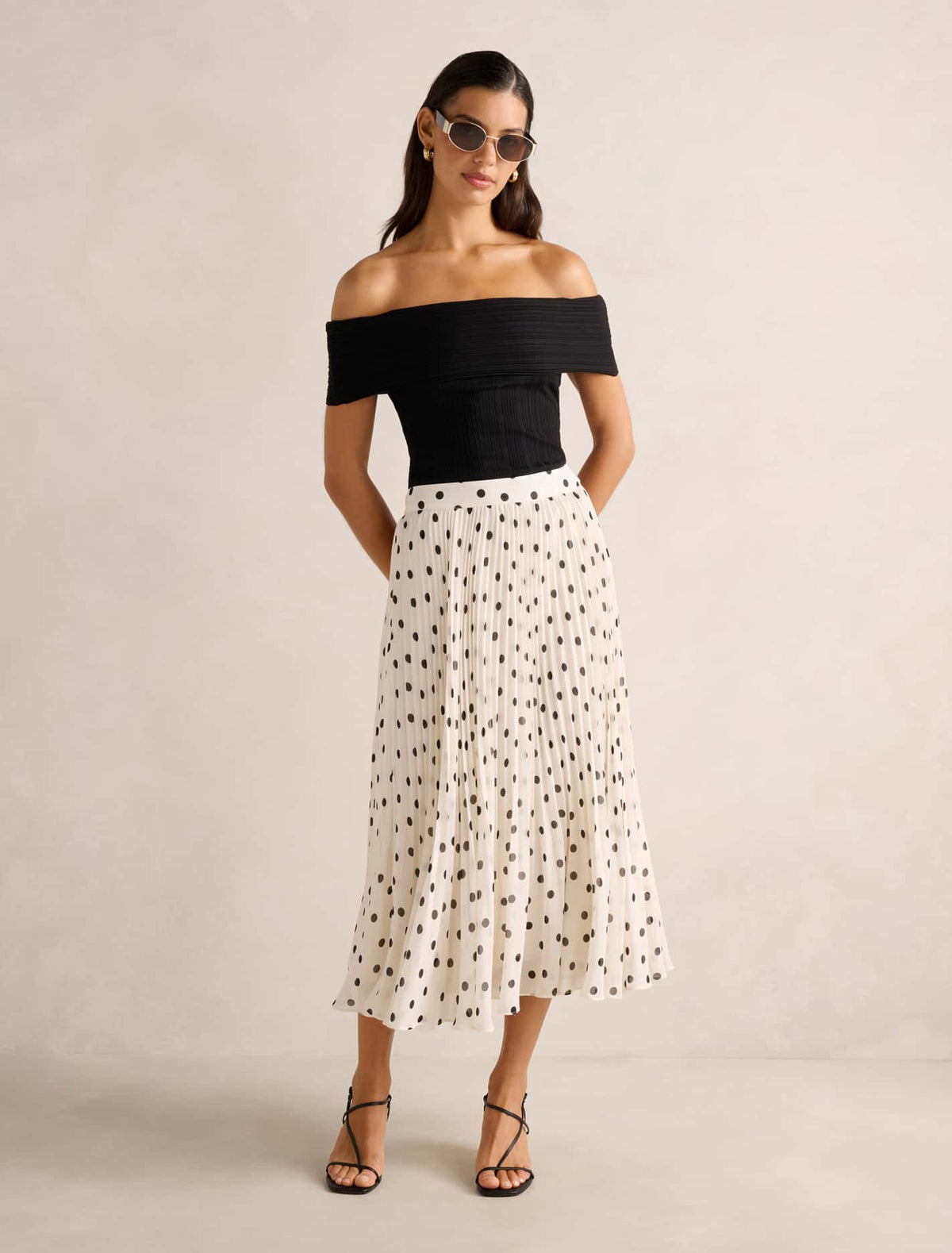 Aurora Pleated Skirt Porcelain Edmond Spot