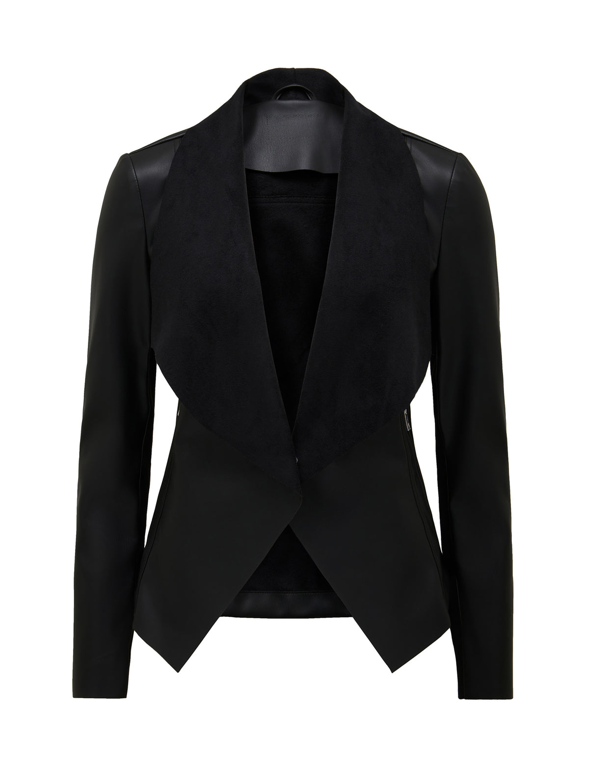 Kris PU Waterfall Jacket Black
