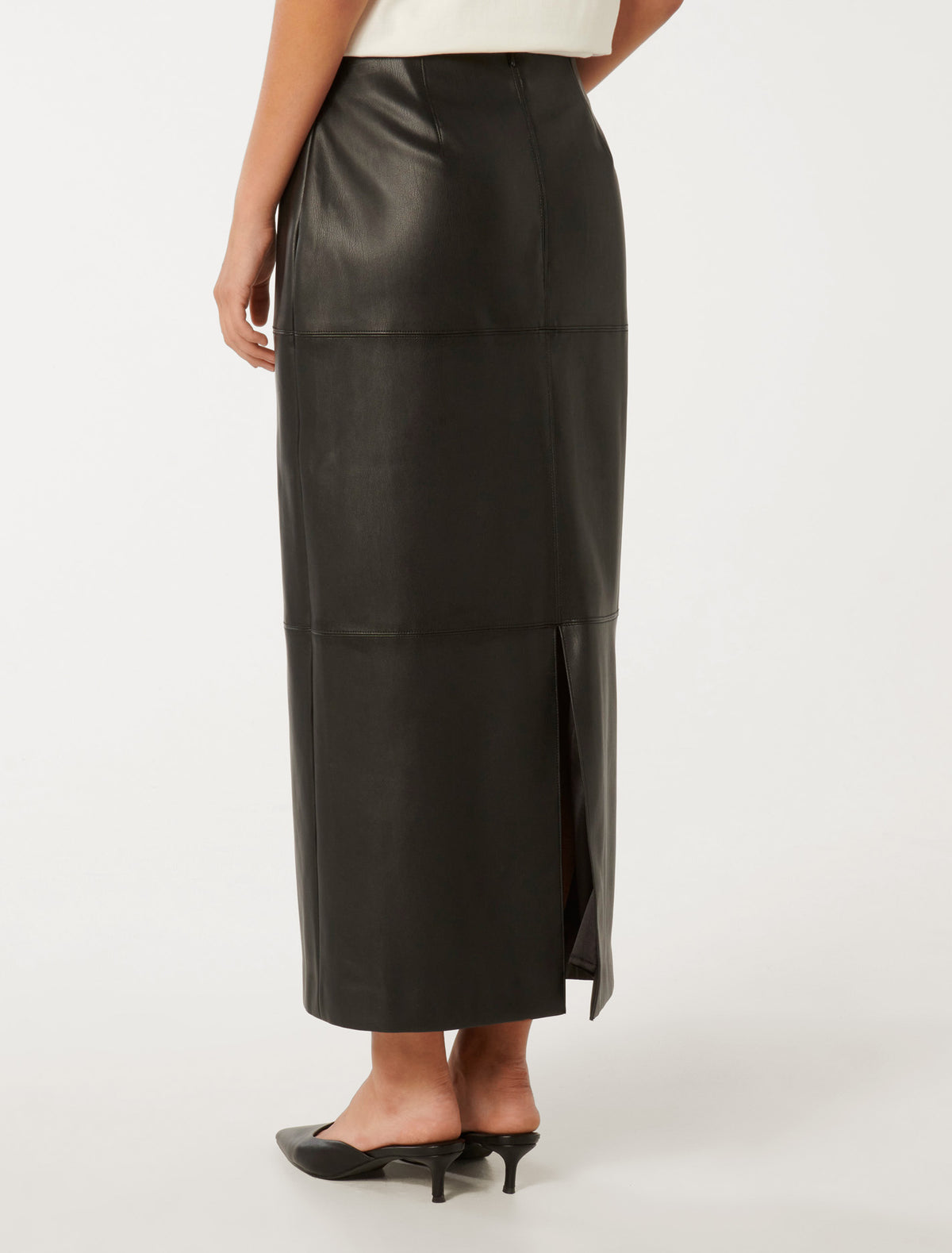 Billie Vegan Leather Maxi Skirt Black