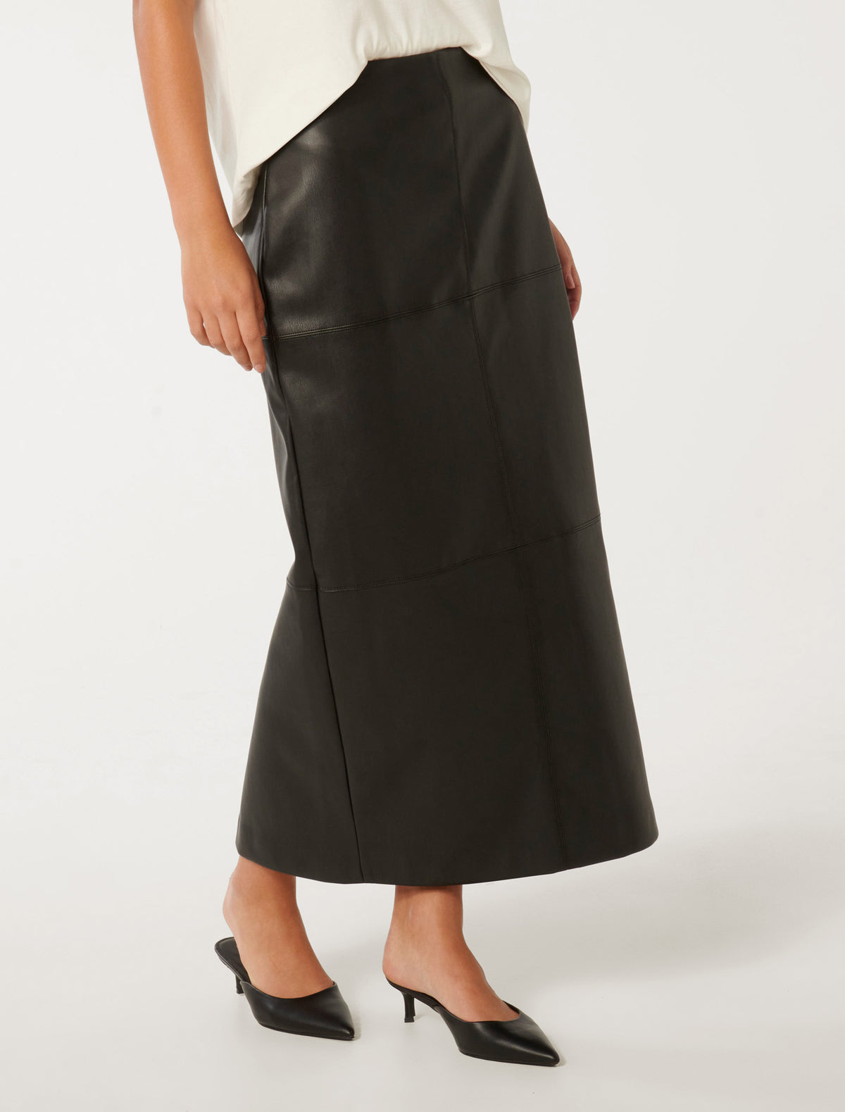 Billie Vegan Leather Maxi Skirt Black