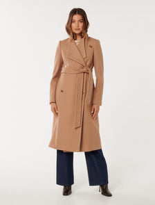 Ari Funnel Neck Coat Camel