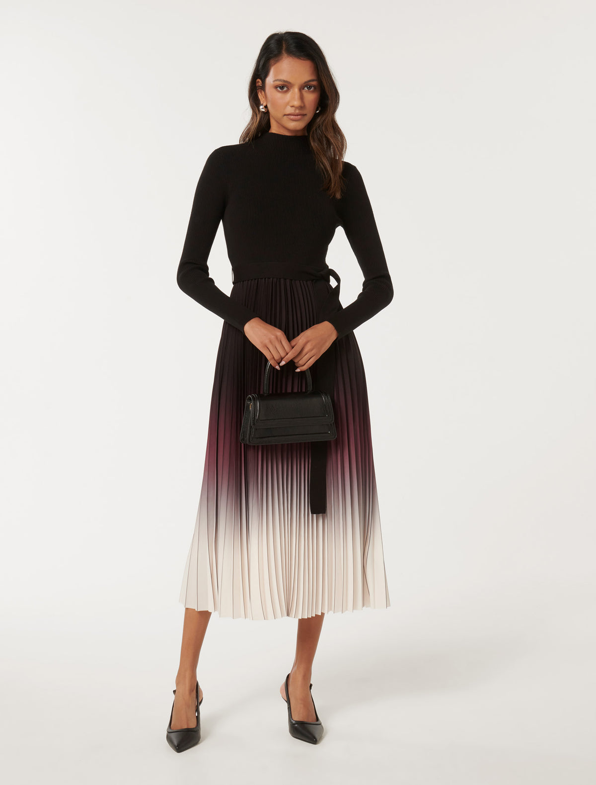 Harmony Petite Midi Dress Berry Ombre