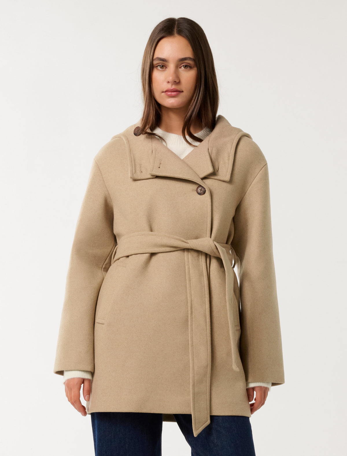 Shaylah Hooded Coat Soft Camel