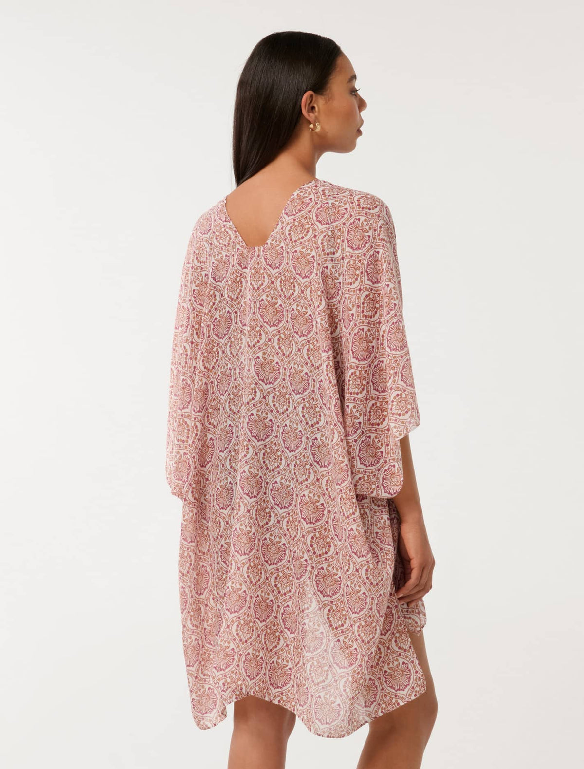 Lora Summer Kaftan Red Geo