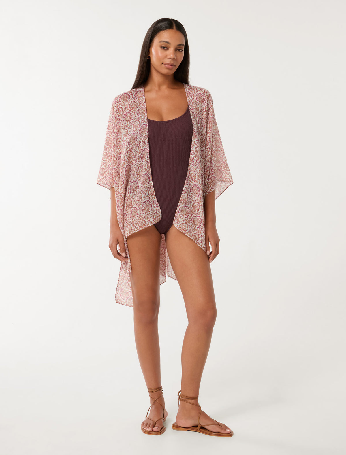 Lora Summer Kaftan Red Geo