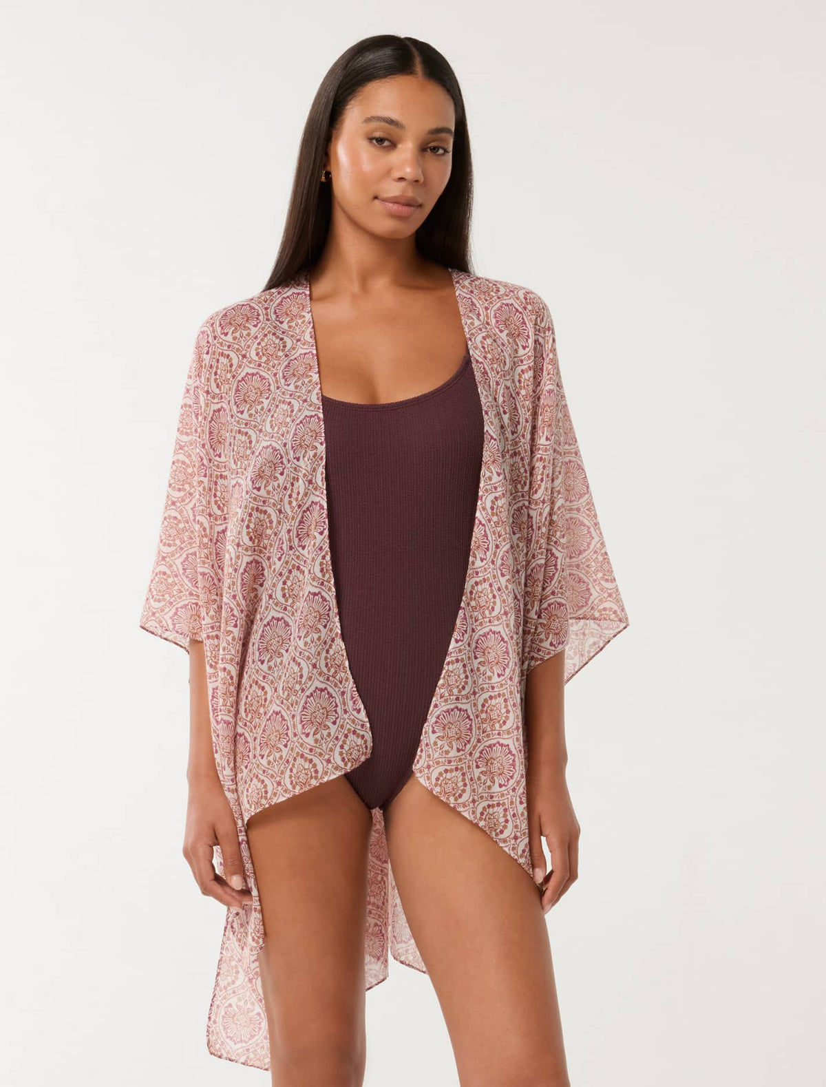 Lora Summer Kaftan Red Geo