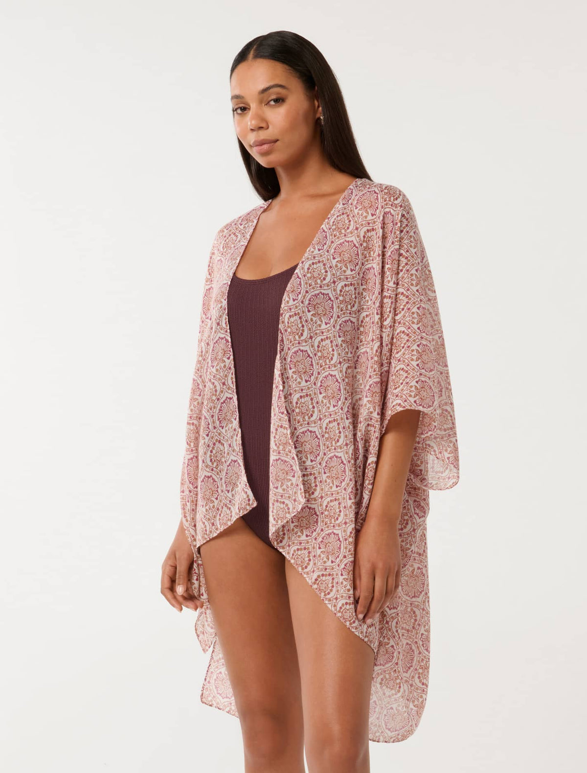 Lora Summer Kaftan Red Geo