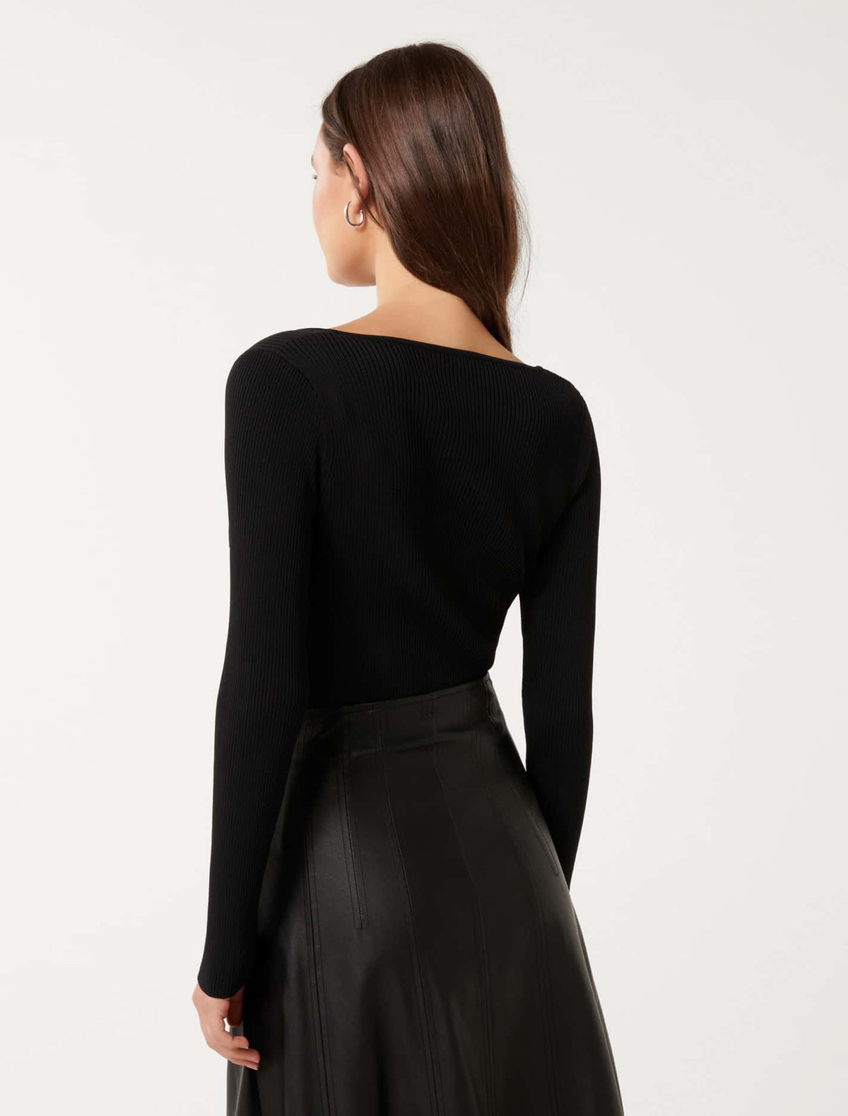 Bella Embellished Bow Knit Top Black