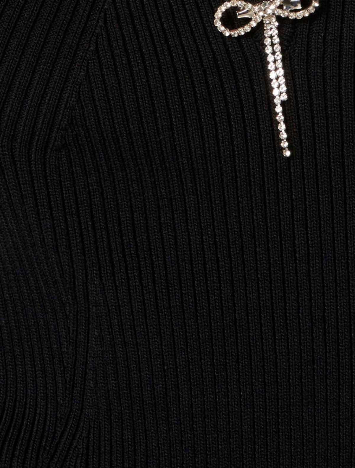 Bella Embellished Bow Knit Top Black