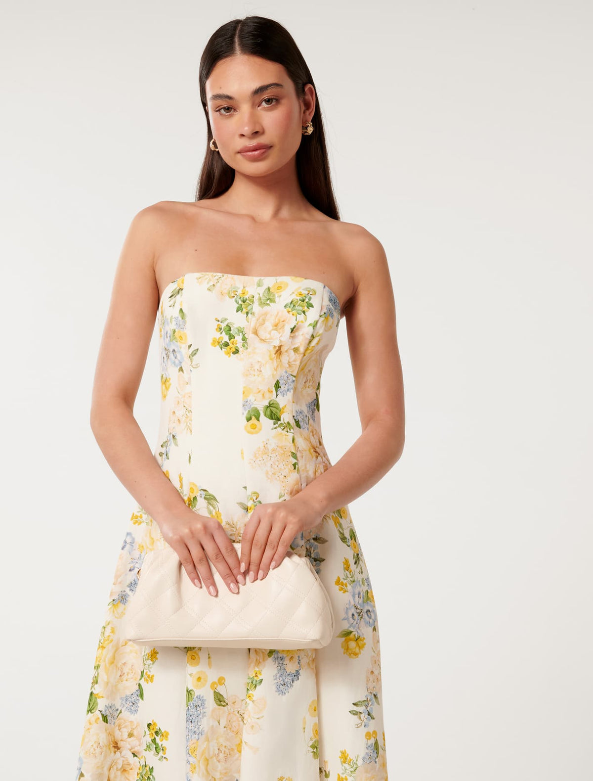 Signature Saskia Soft Quilt Clutch Ivory