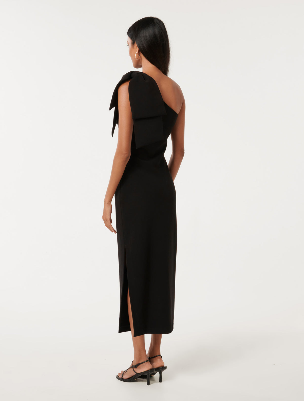 Jade Petite Bow Bodycon Midi Dress Black
