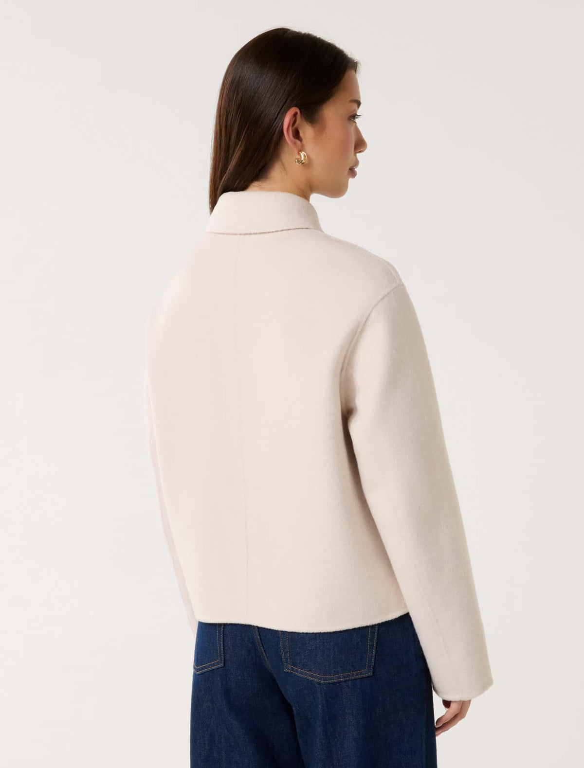 Eden Zip-Through Felled Jacket Cream