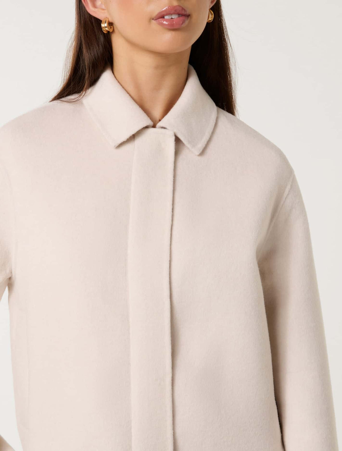 Eden Zip-Through Felled Jacket Cream