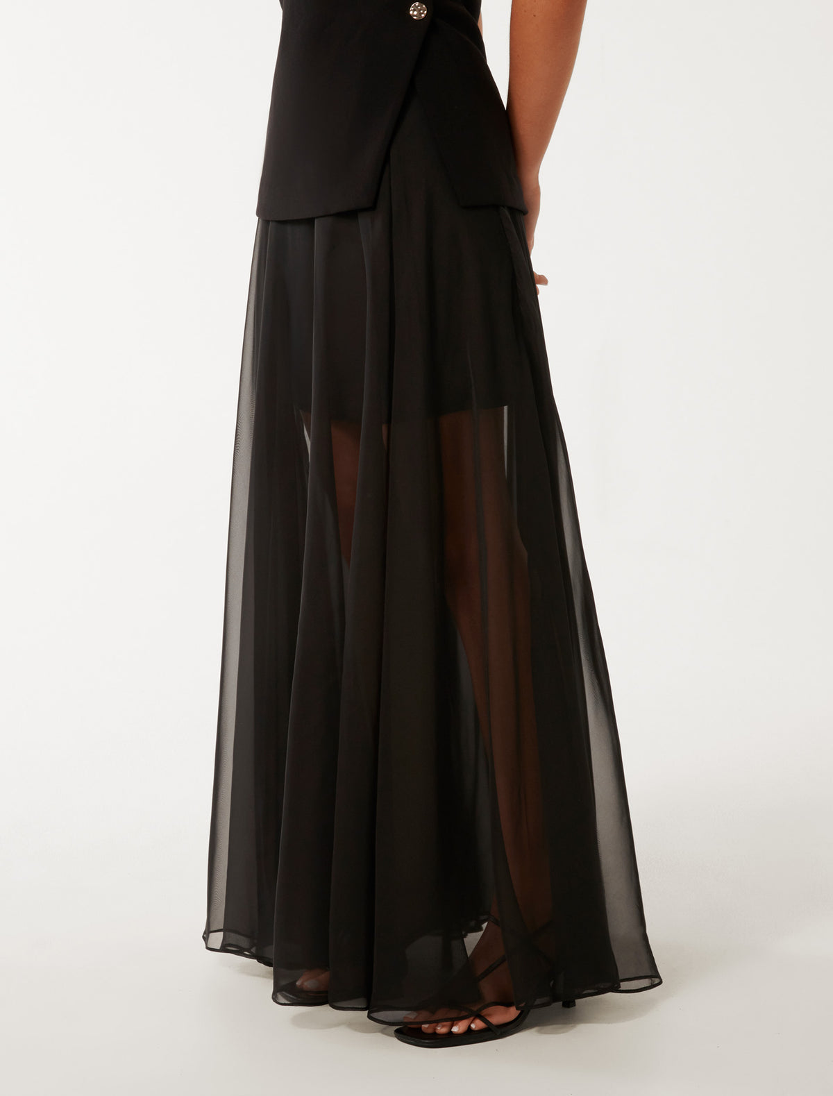 Lisette Sheer Maxi Skirt Black