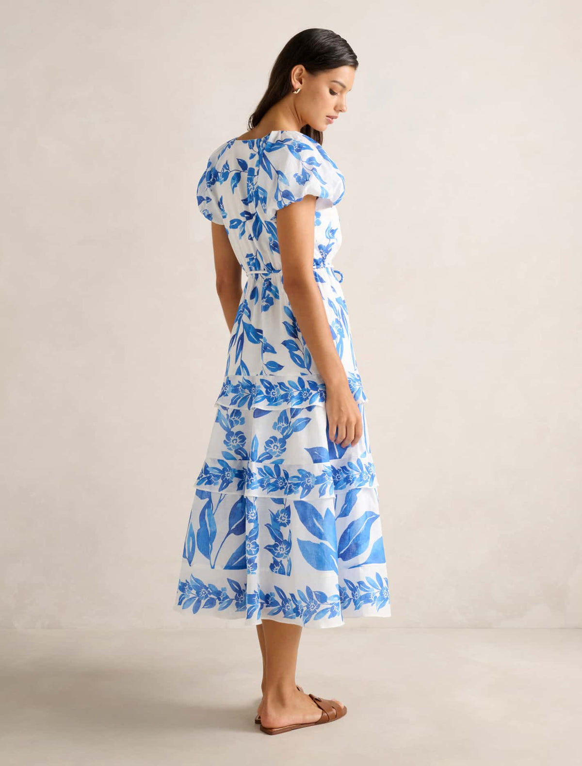 Iris Tiered Ruffle Midi Dress Lantana Floral
