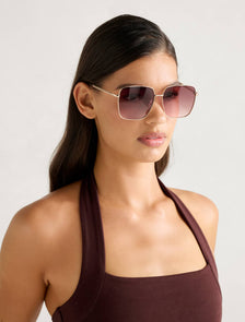 Sadie Oversized Square Sunglasses Gold