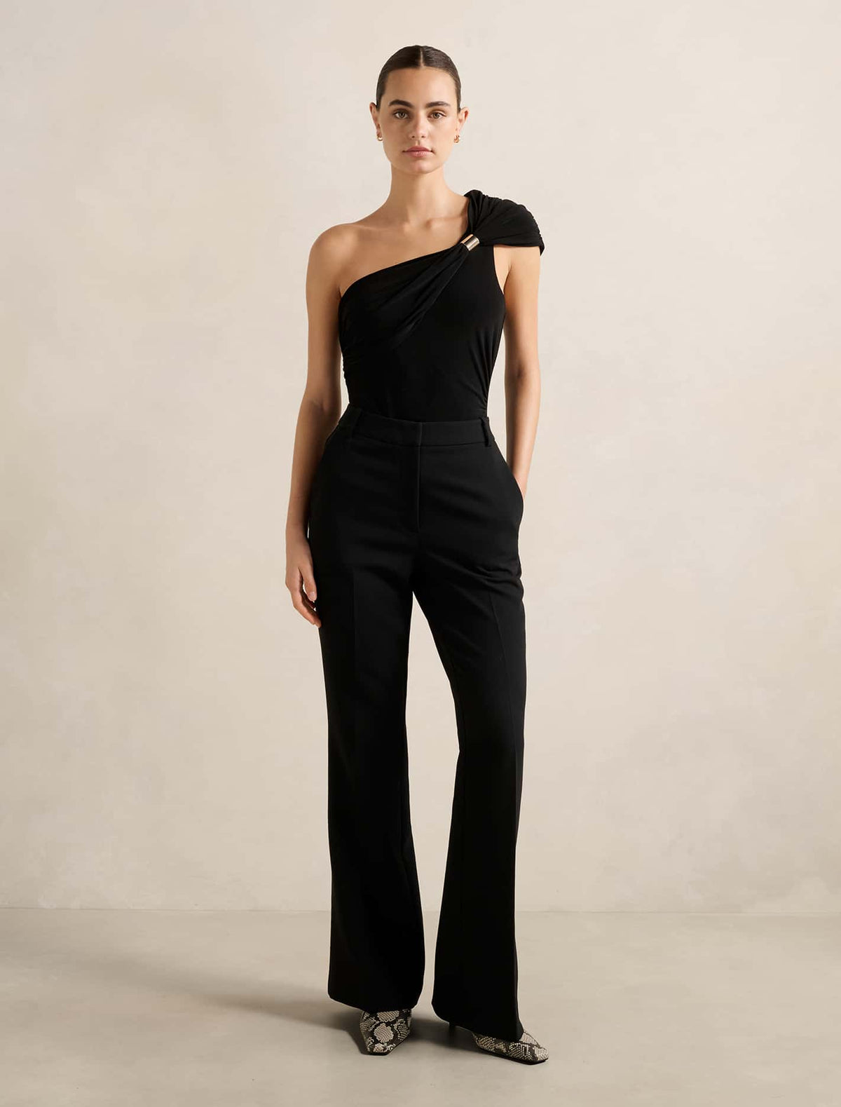 Robyn Hardwear One Shoulder Top Black