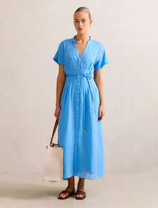 Jemma Shirt Midi Dress Bluebird