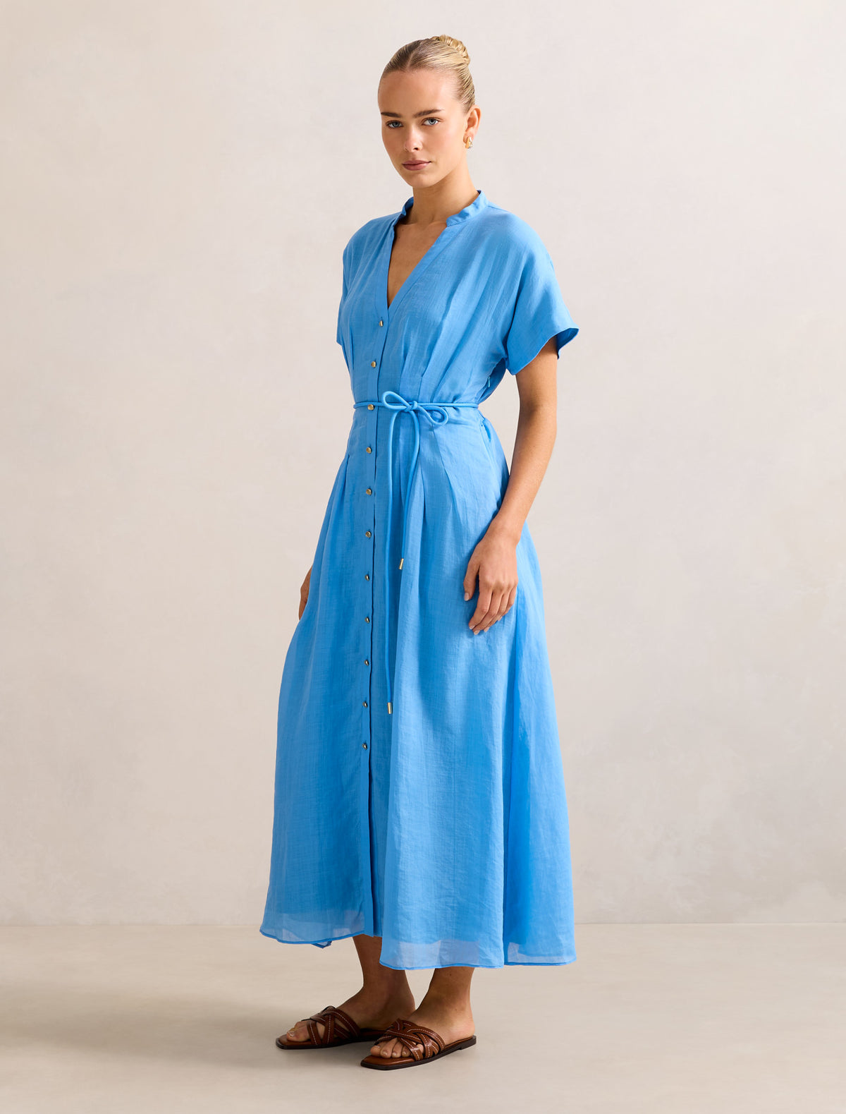 Jemma Shirt Midi Dress Bluebird