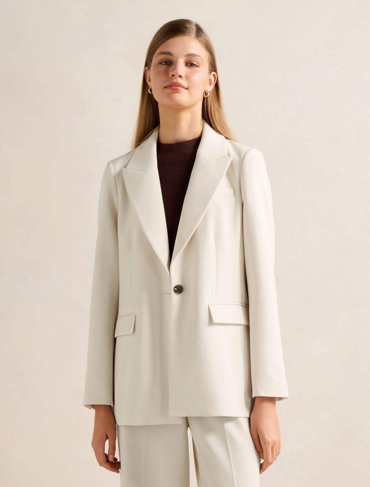 Oaklyn Single Breasted Blazer Oat Milk Suit