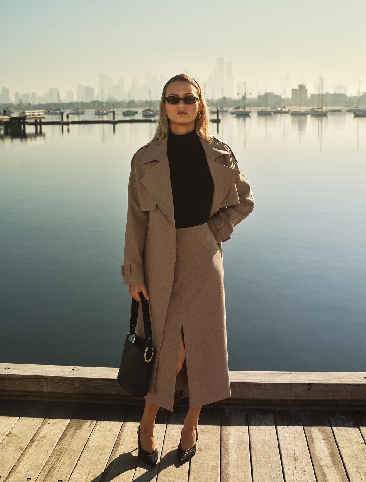 Maya Column Skirt Neutral Set
