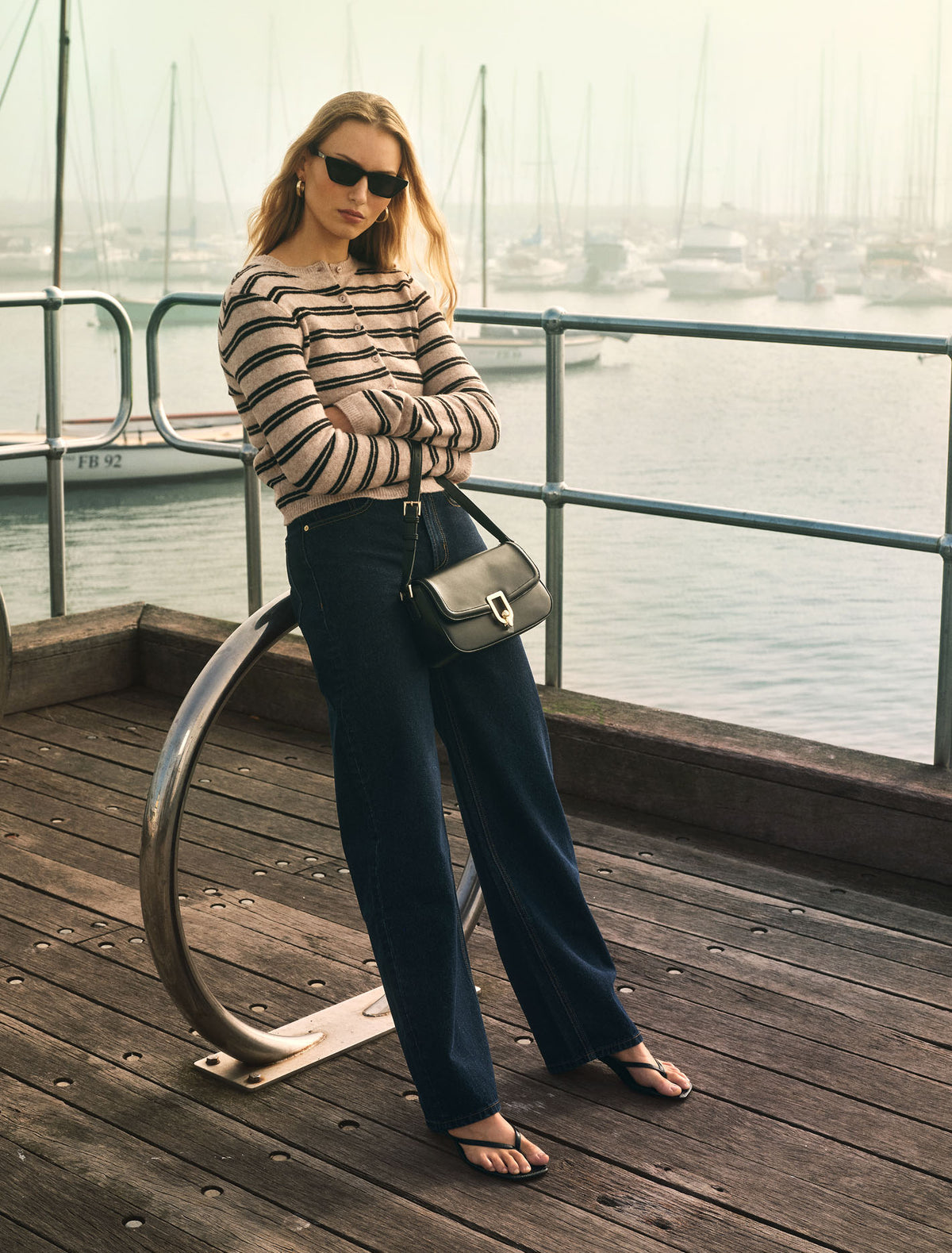 Emma Mid Rise Barrel Jean Dark Wash