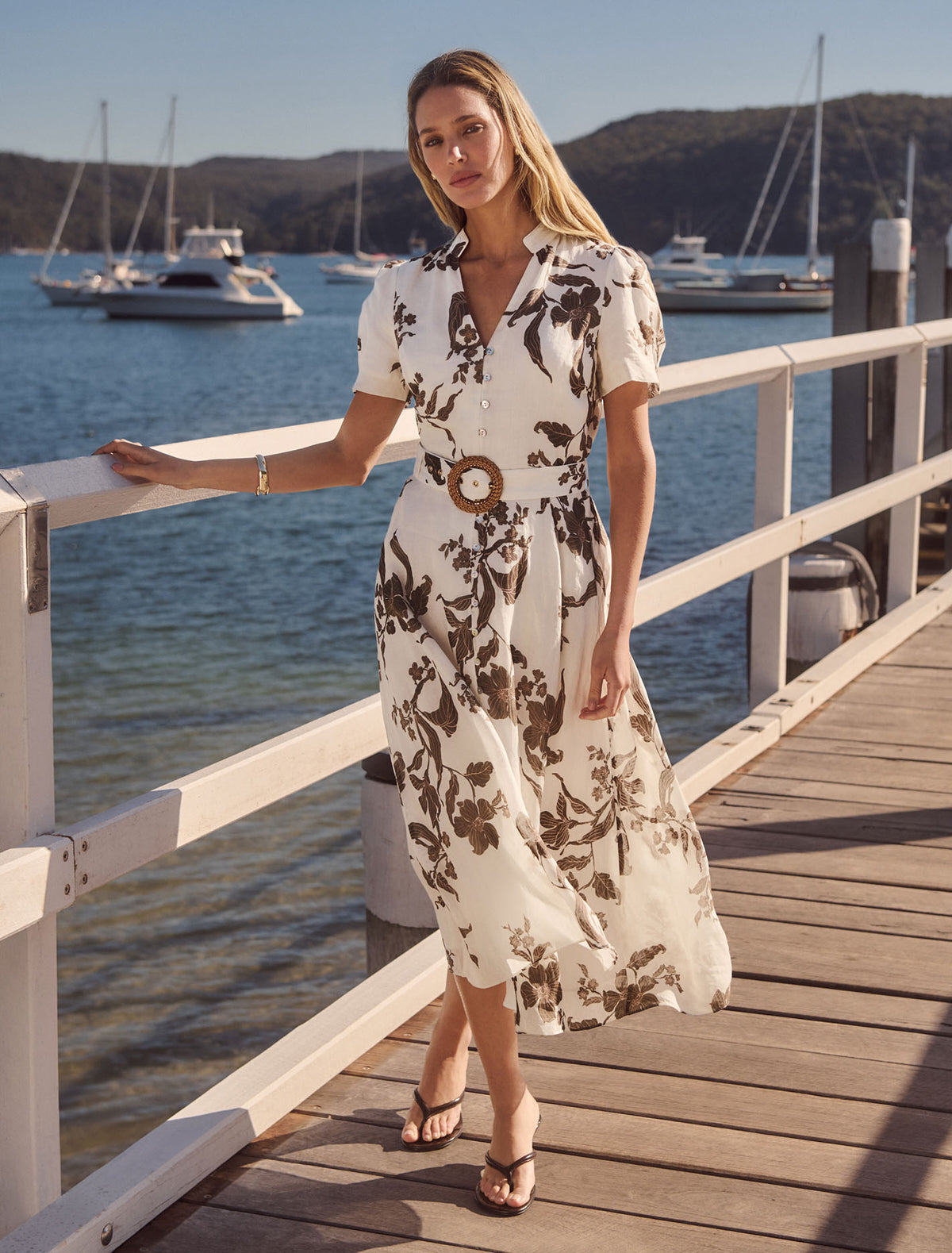 Bree Printed Shirt Midi Dress Light Mei Floral