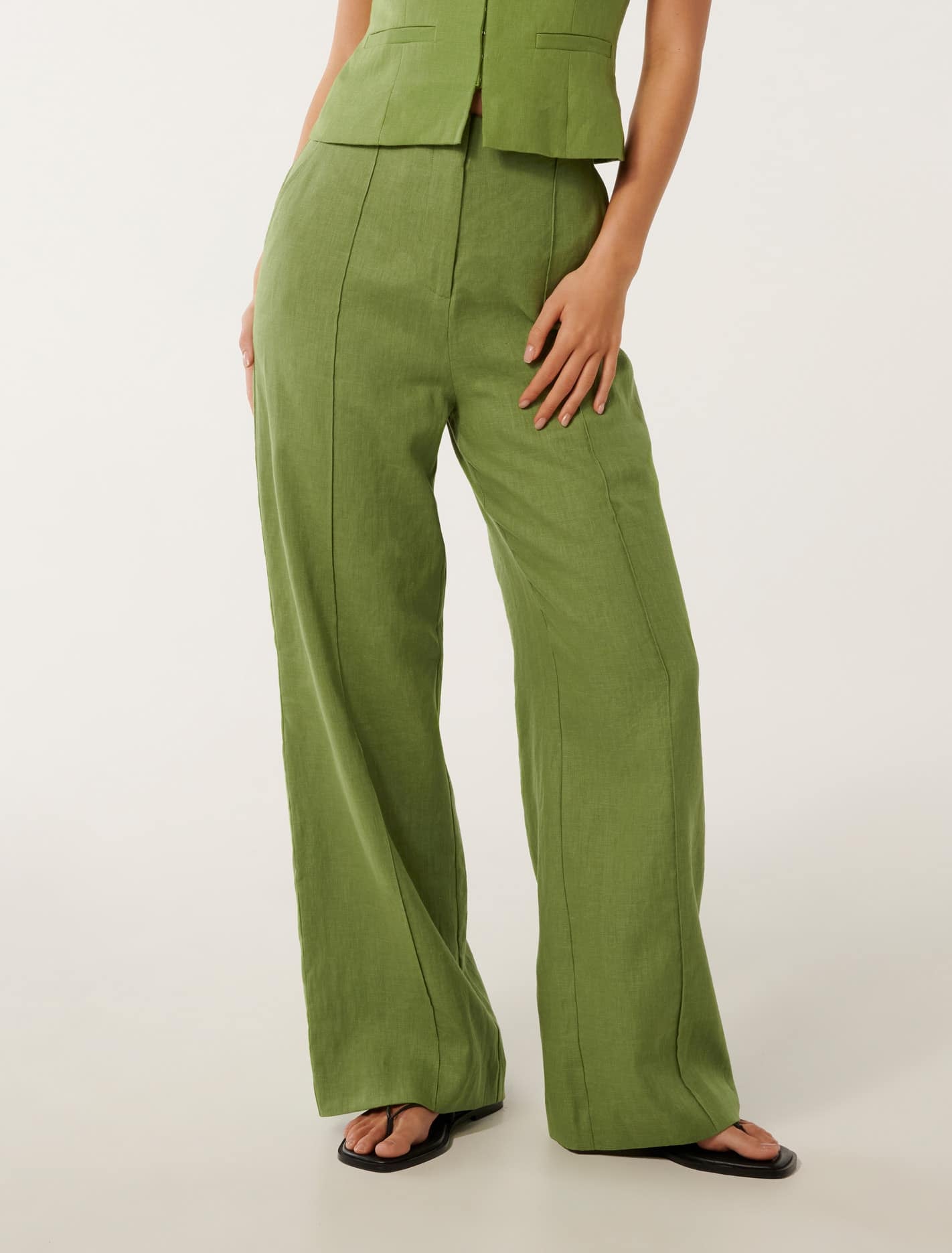 Work Pants High Waist Pleated Pants Forever New