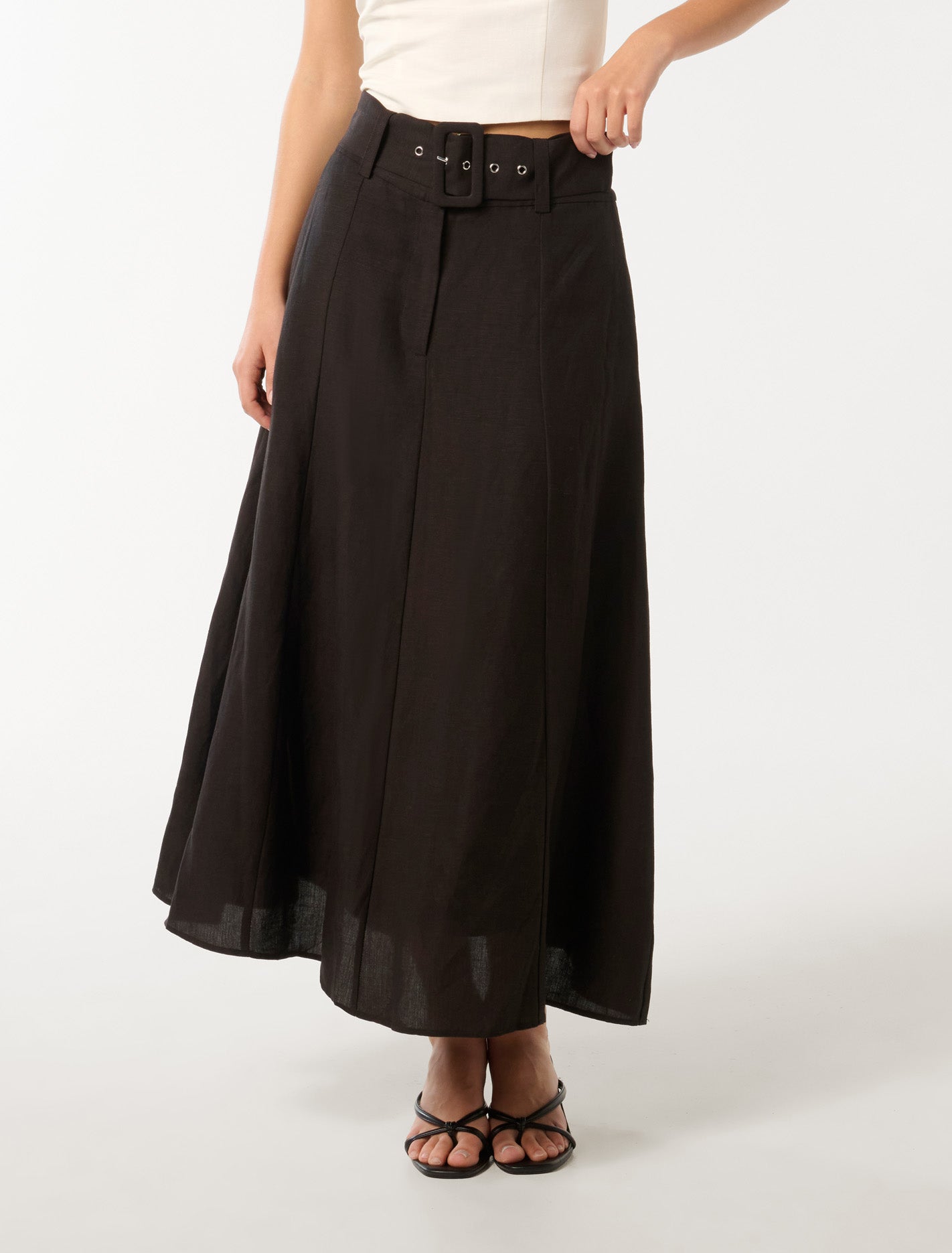 Black pleated maxi skirt australia shop