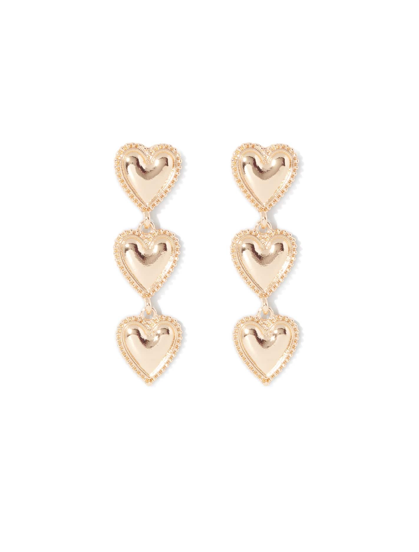 Triple heart drop earrings new arrivals