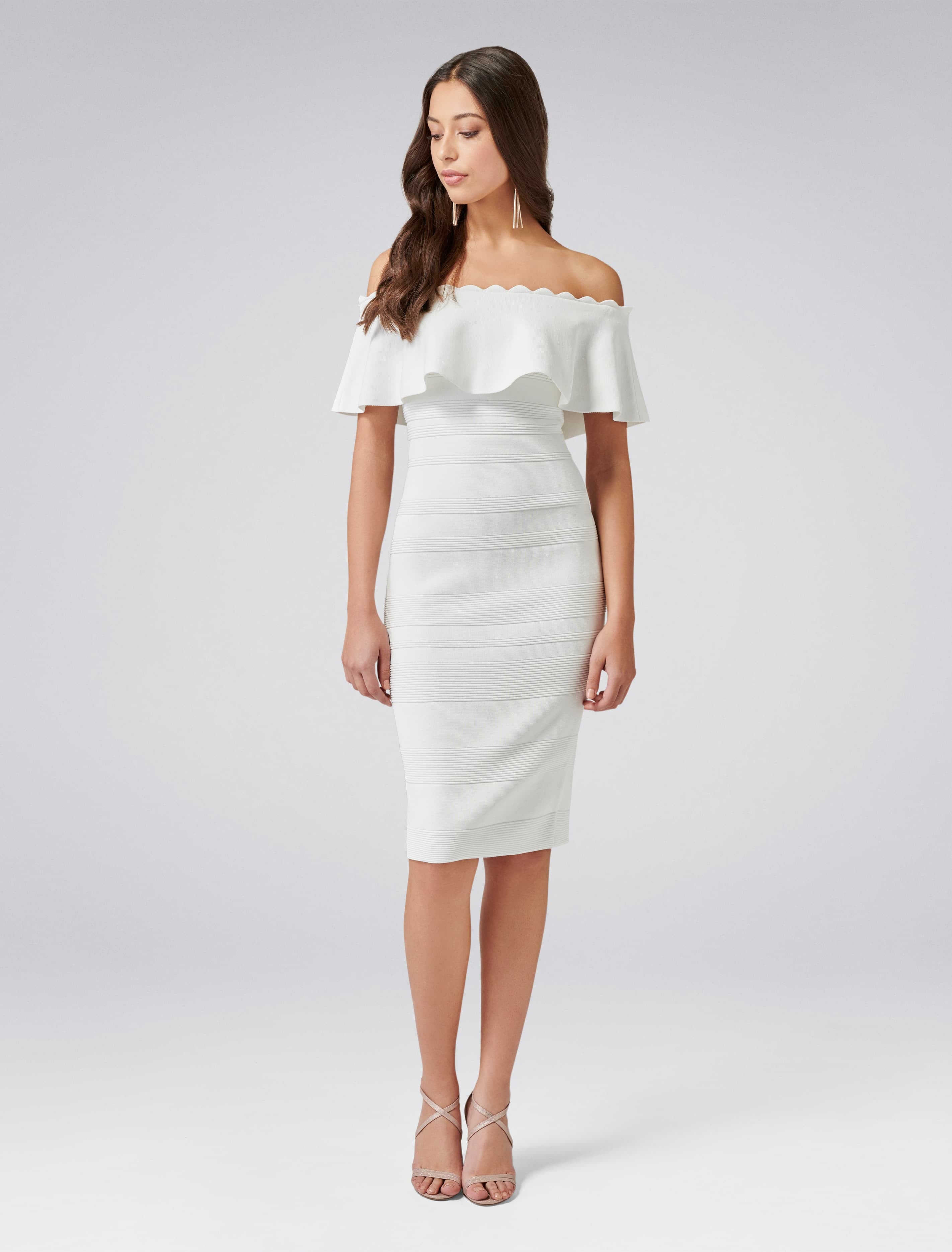Kara ruffle bardot dress clearance