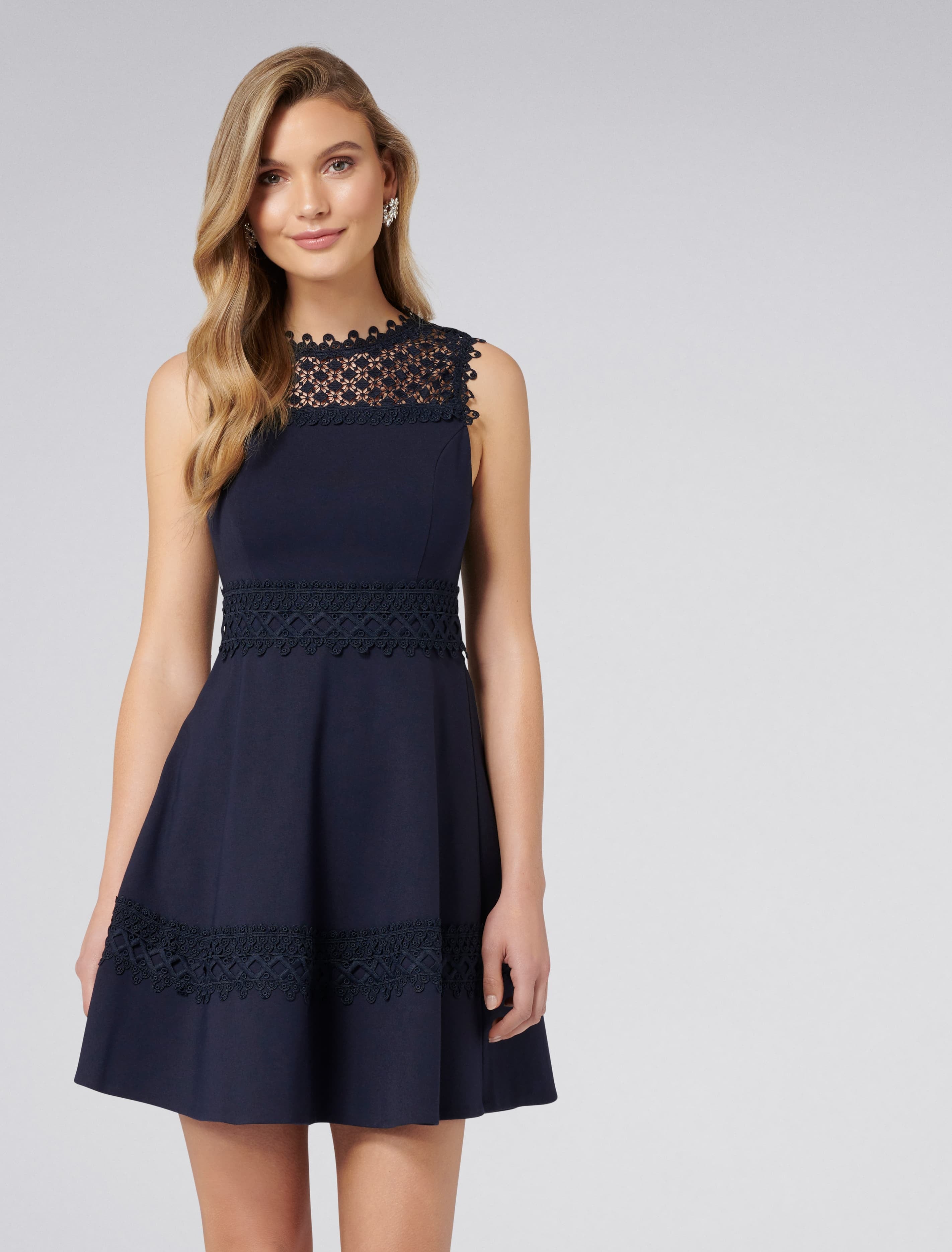 Coby Lace Trim Ponte Dress Women s Fashion Forever New