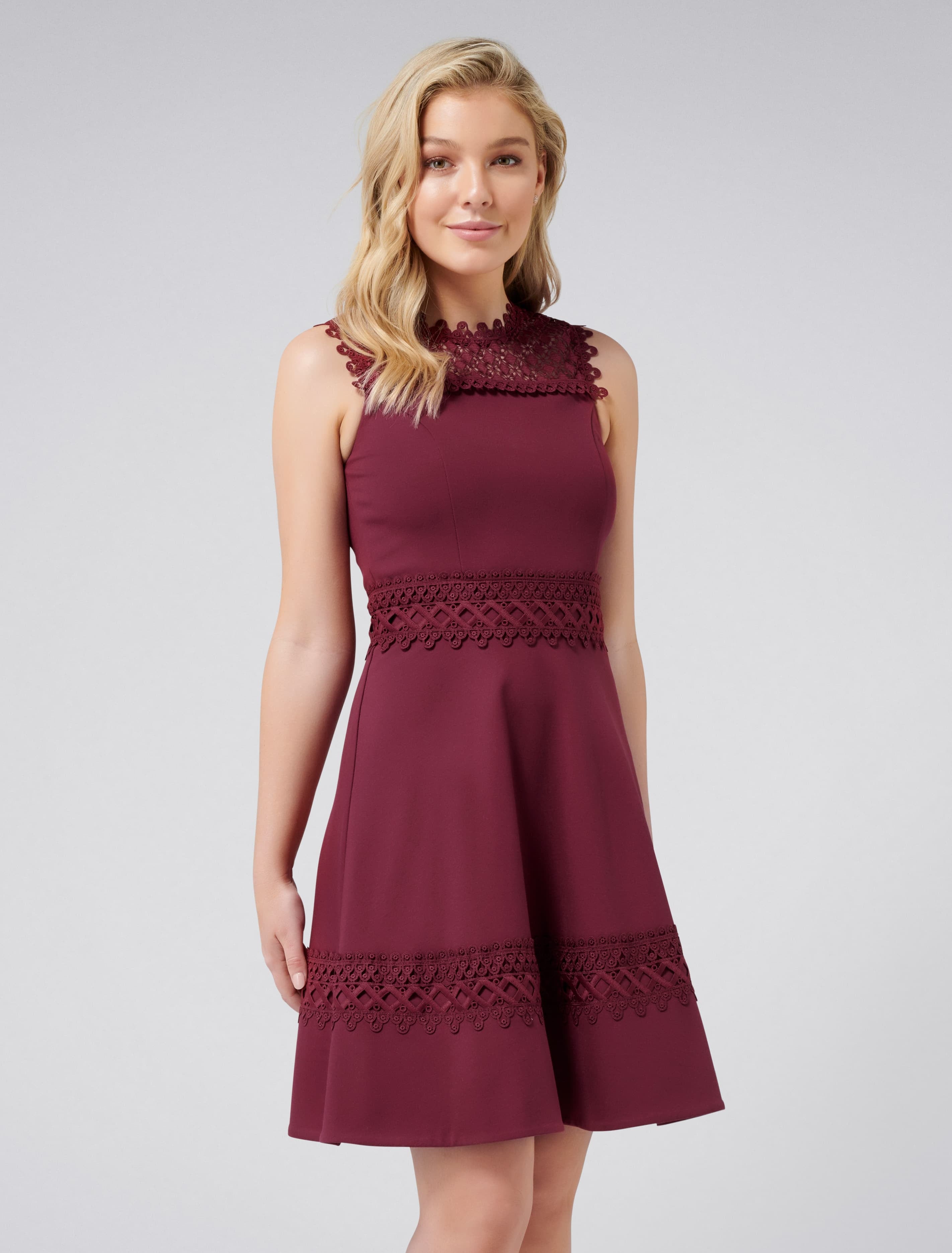 Coby Lace Trim Ponte Dress Women s Fashion Forever New